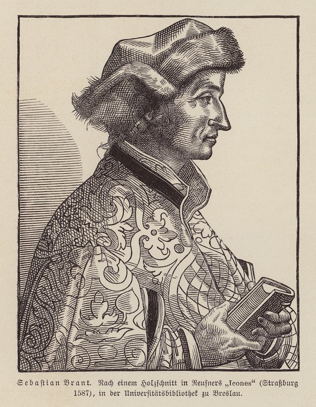 Sebastian Brant, německý renesanční humanista a satirik. (dřevoryt) od (after) German School