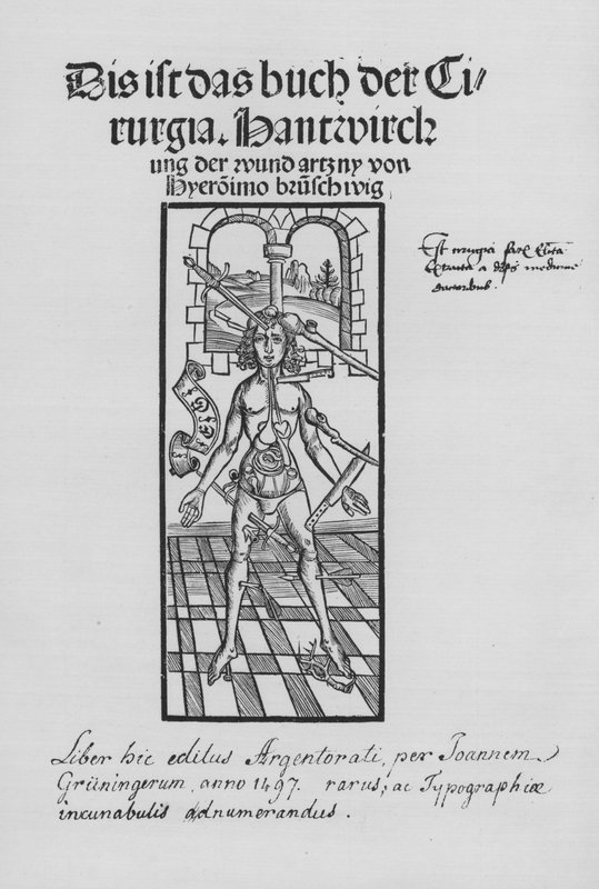 Kniha Cirurgia od Hieronyma Brunschwiga (litho) od (after) German School