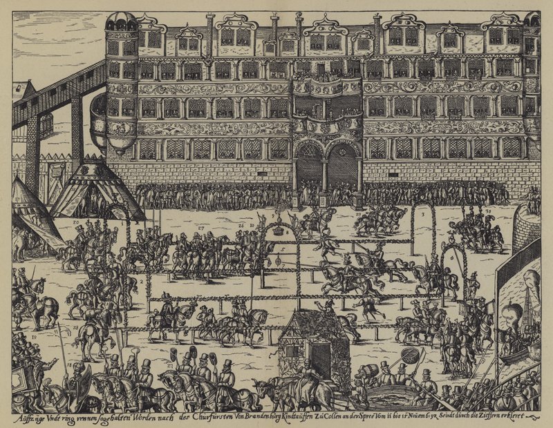 Turnaj na oslavu křtin Zikmunda, syna Jana Jiřího, braniborského kurfiřta, na zámku Colln od (after) German School