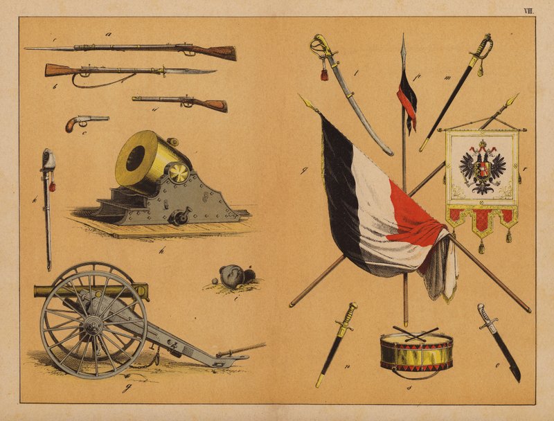 Zbraně (barevná litografie) od (after) German School