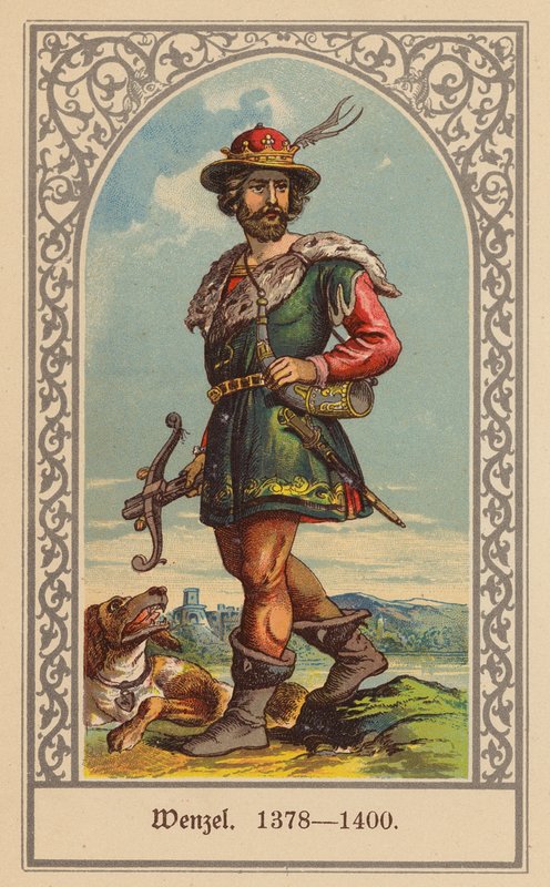 Václav IV., český a německý král (barevná litografie) od (after) German School