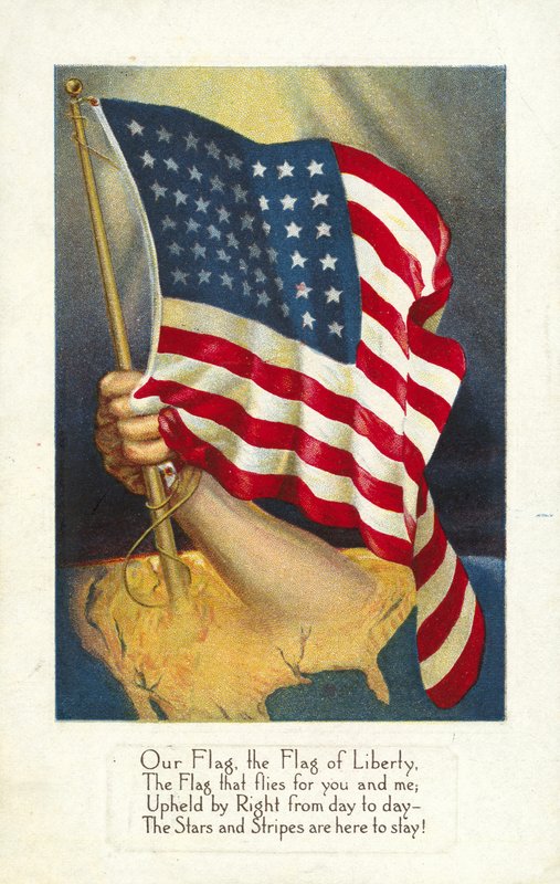 Americká vlajka vycházející z Ameriky od American School