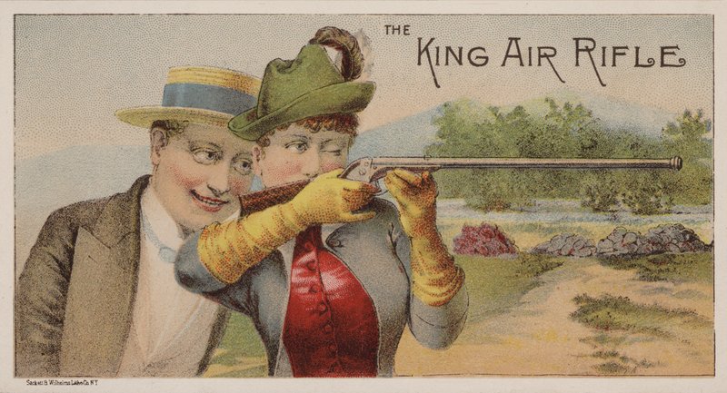 Americká obchodní karta inzerující vzduchovky King od American School