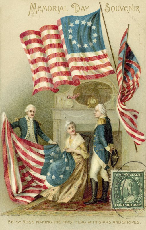Betsy Ross vyrábí první americkou vlajku od American School