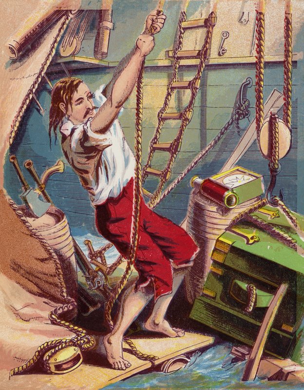 Ilustrace pro Robinsona Crusoe od American School
