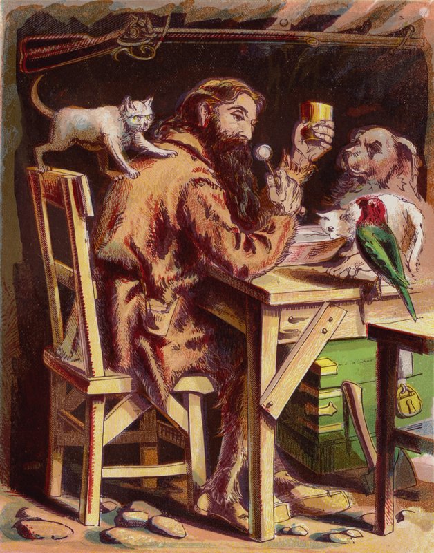 Ilustrace pro Robinsona Crusoe od American School
