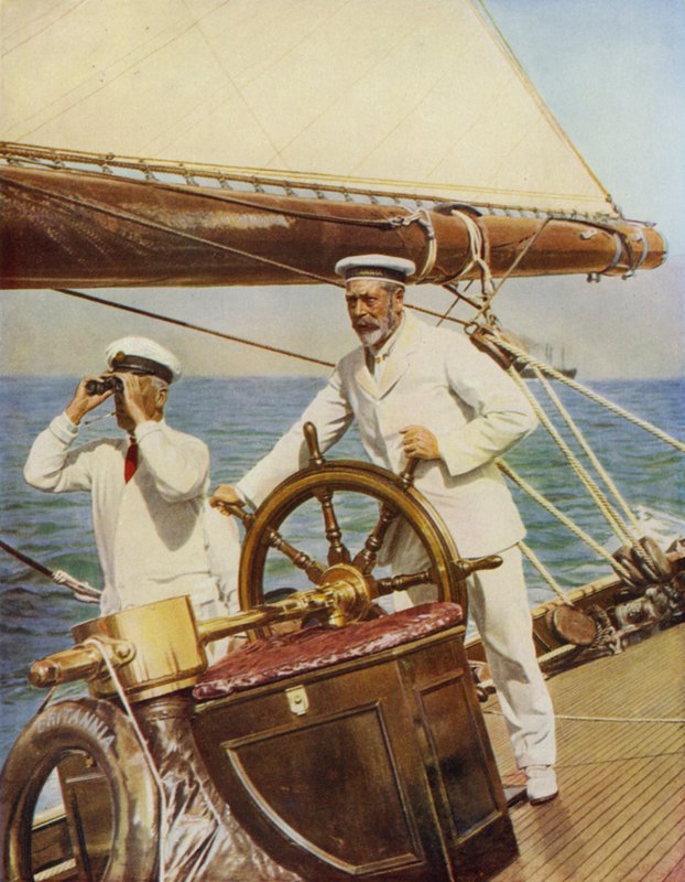 King George jako jachtař v Cowes v roce 1924 od English School