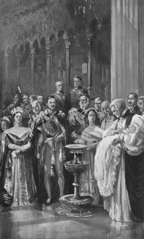 Křest krále Edwarda v kapli svatého Jiří, Windsor, 1842 od English School