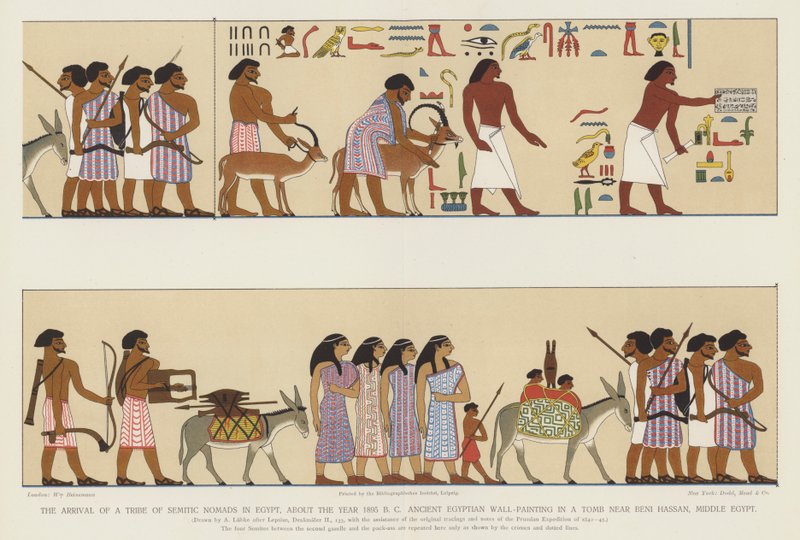 Příchod semitského kočovného kmene do Egypta kolem roku 1895 př. n. l. od English School