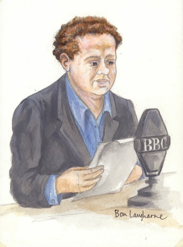 Velšský básník Dylan Thomas u mikrofonu (neznámý) od English School