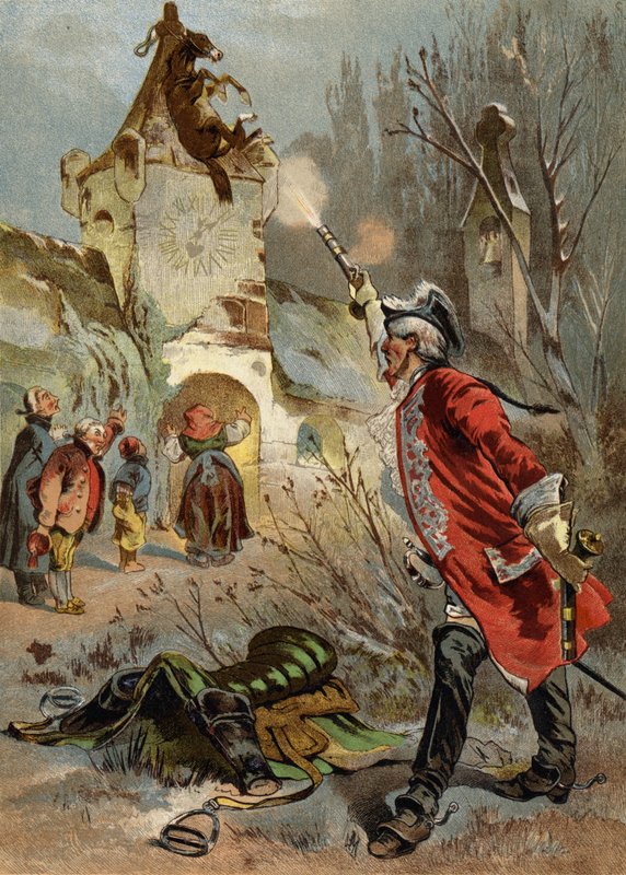 Ilustrace pro Dobrodružství barona Munchausena od European School