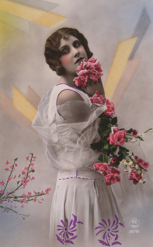 Žena s květinami od French Photographer