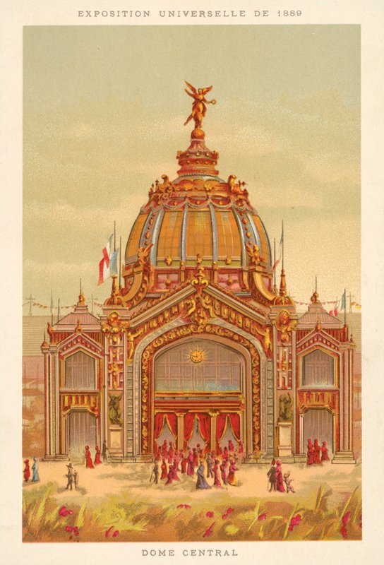 Centrální dóm, výstava Universelle 1889, Paříž od French School