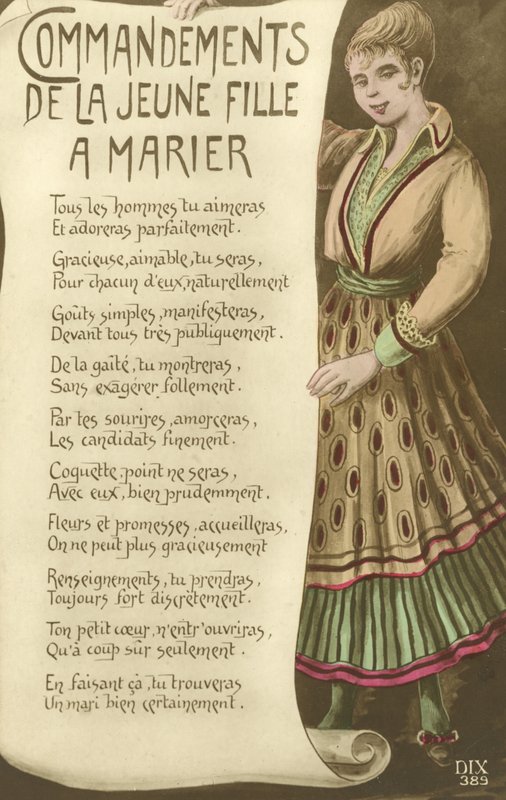 Přikázání pro mladou dívku, aby se vdala od French School