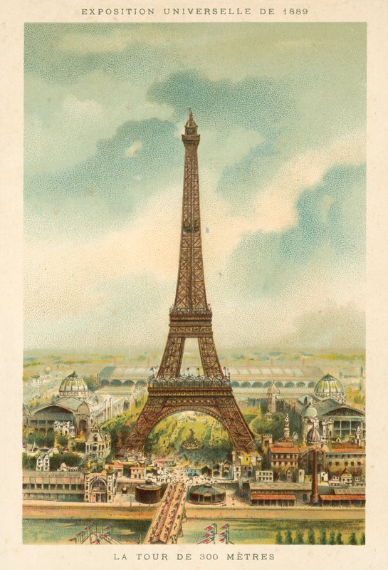 Eiffelova věž, výstava Universelle 1889, Paříž od French School