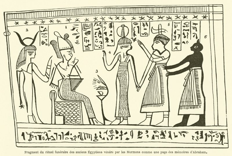 Fragment du rituel funeraire des anciens Egyptiens venere par les Mormons comme une page des memoires dAbraham od French School