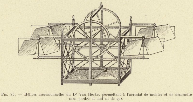 Helices ascensionnelles du Dr Van Hecke, permettant a laerostat de monter et de descendre sans perdre de lest ni de gaz od French School