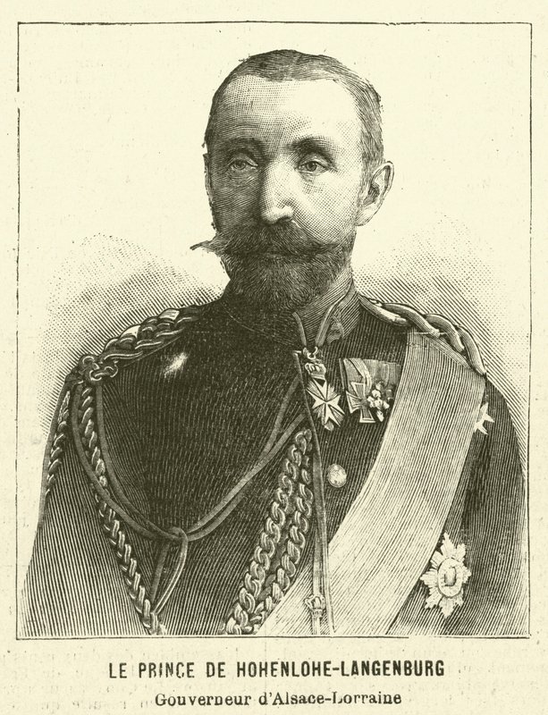 Hermann, princ z Hohenlohe-Langenburg, německý guvernér Alsaska-Lotrinska od French School