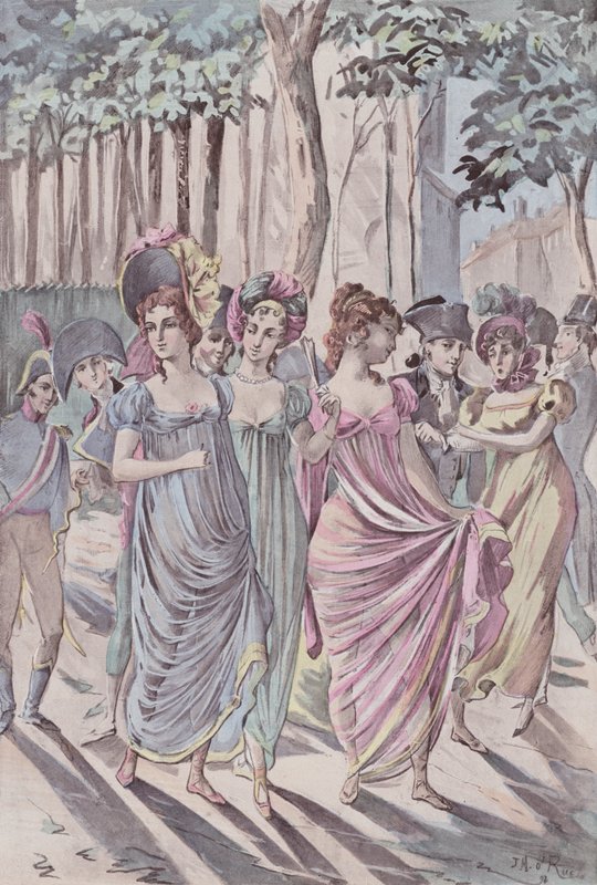 Les Merveilleuses v Tuileriích od French School