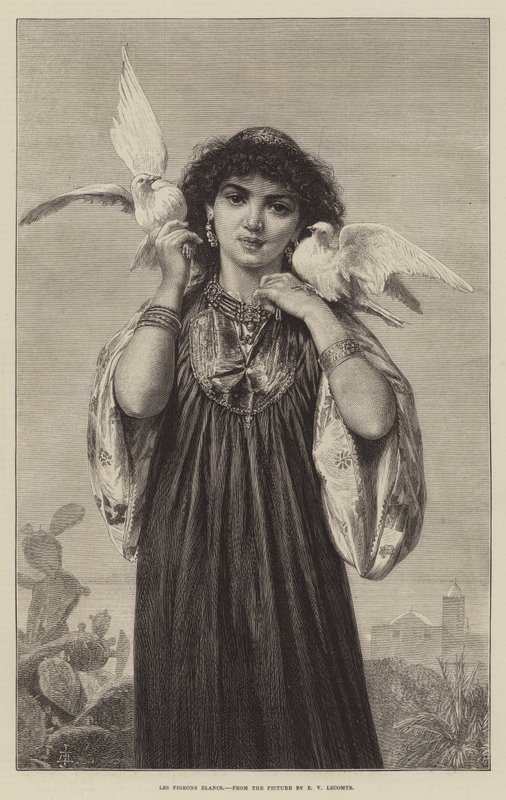 Les Pigeons Blancs od French School