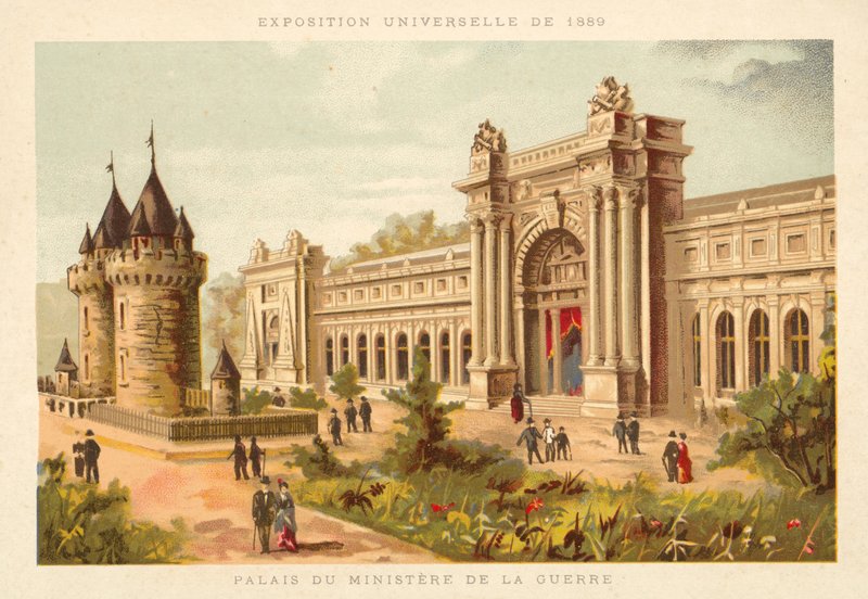 Palác ministerstva války, výstava Universelle 1889, Paříž od French School