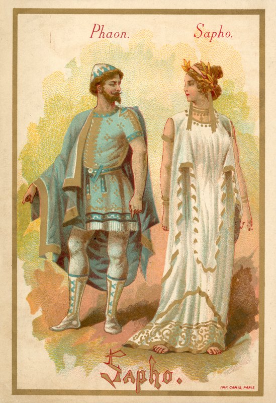 Phaon a Sapfó z opery Giovanni Pacinis Saffo od French School