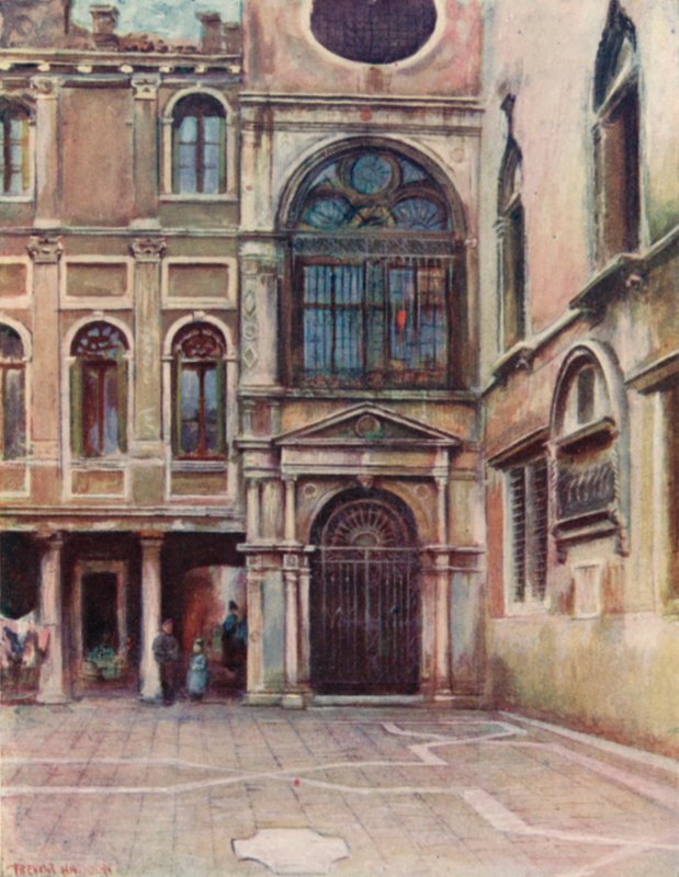 Cortile ve společnosti Scuola Di S Giovanni Evangelista od A. Trevor Haddon