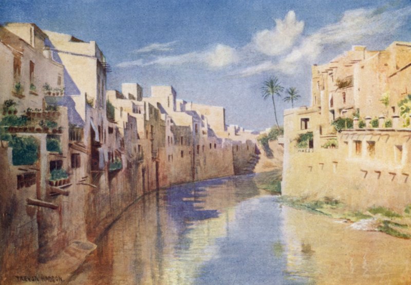 Orihuela na řece Segura (barva litho) od A. Trevor Haddon