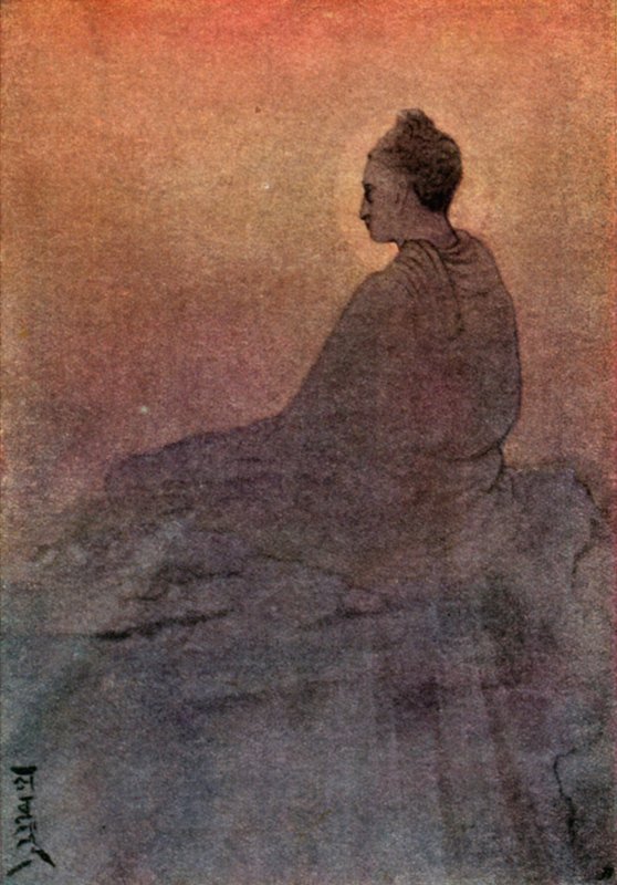 Vítězství Buddhy (barva litho) od Abanindranath Tagore