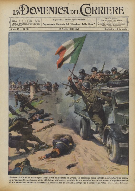Italské hrdinství v Katalánsku od Achille Beltrame