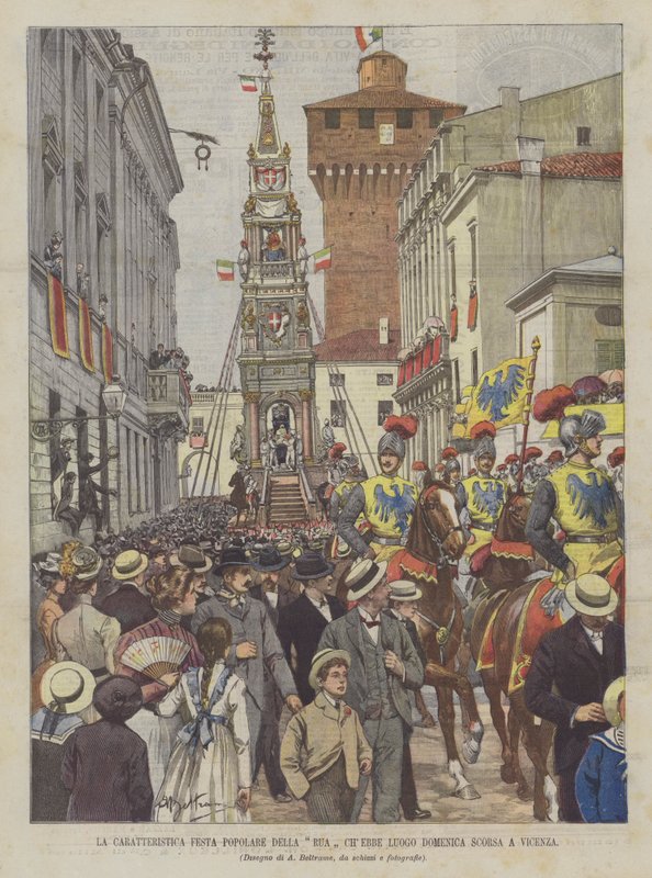 Charakteristický populární festival místa Rua ChEbbe minulou neděli ve Vicenze od Achille Beltrame