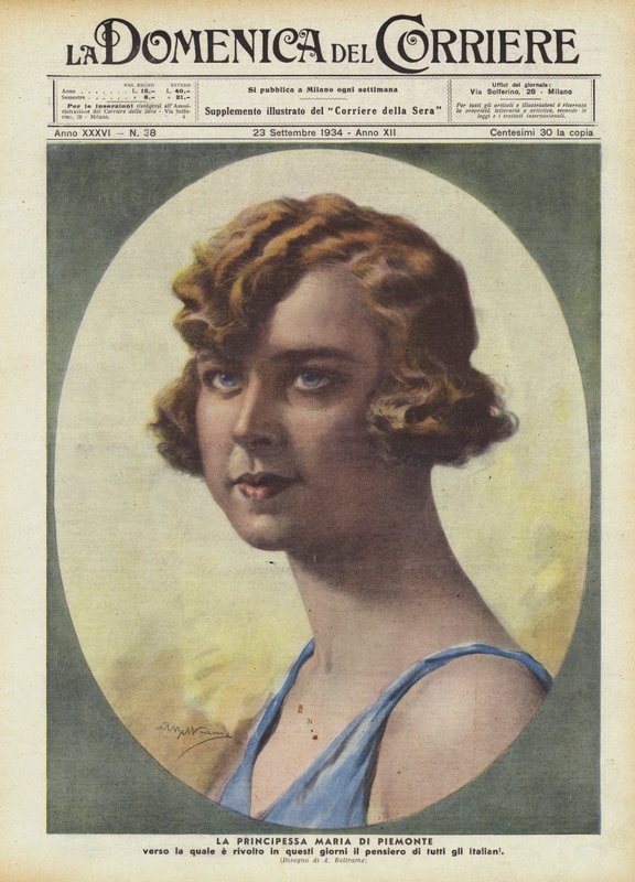 Princezna Marie Piemontská, na kterou v těchto dnech myslí všichni Italové. od Achille Beltrame