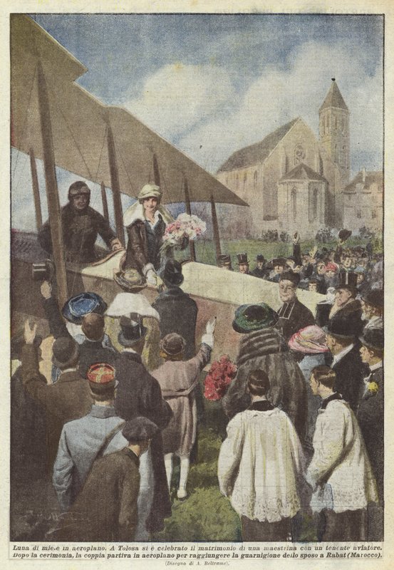 Líbánky v letadle od Achille Beltrame