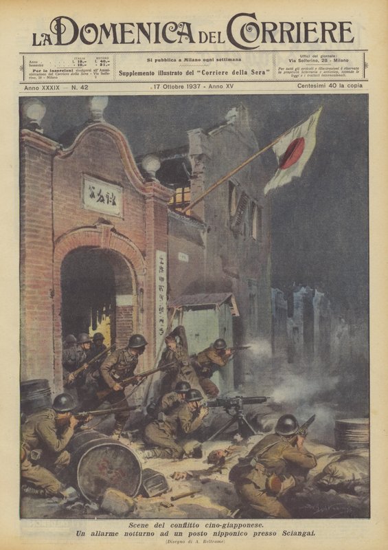 Scény z čínsko-japonského konfliktu od Achille Beltrame
