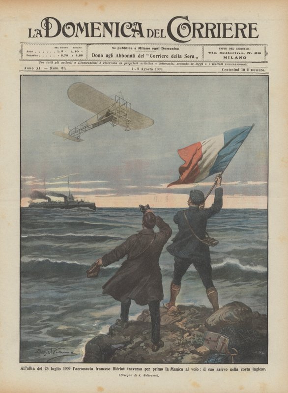 Za úsvitu 25. července 1909 francouzský aeronaut Bleriot jako první přeletěl Lamanšský průliv? od Achille Beltrame