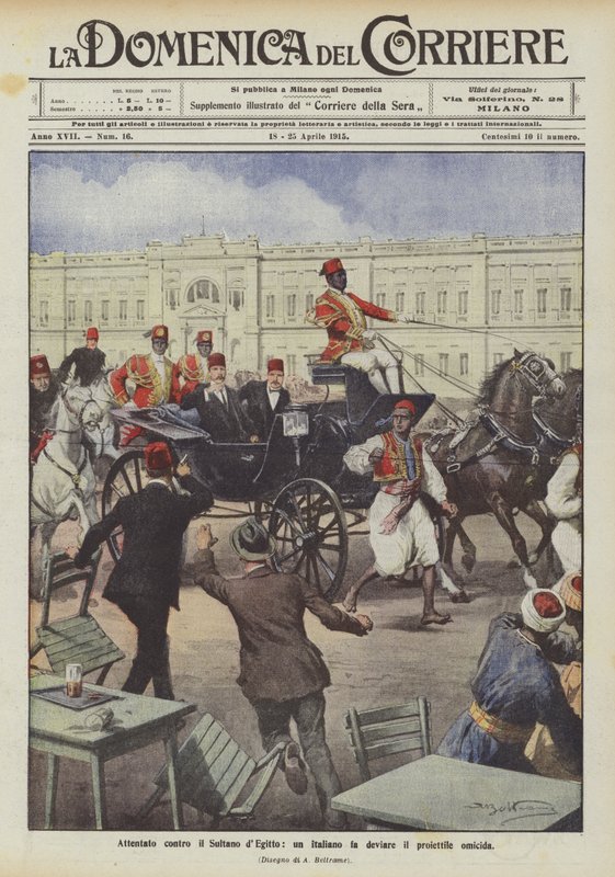 Útok na egyptského sultána, Ital odrazí vražednou kulku od Achille Beltrame