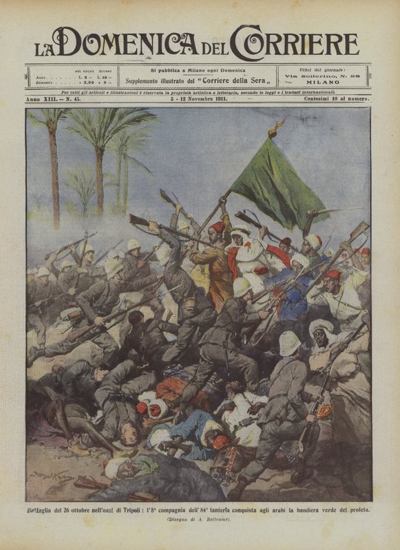 Bitva 26. října v oblasti Tripolisu, 8. rota 84. pěchoty dobývá ? od Achille Beltrame