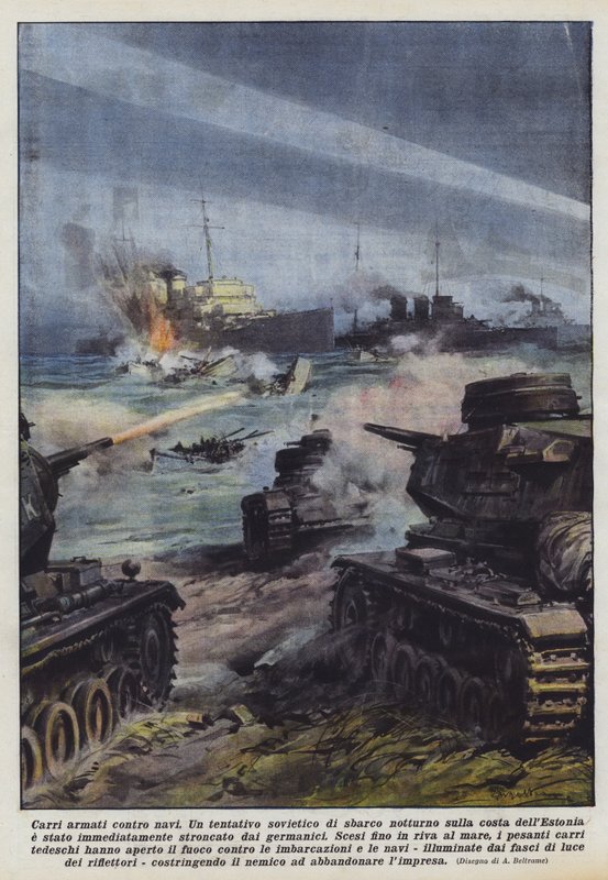 Tanky proti lodím od Achille Beltrame