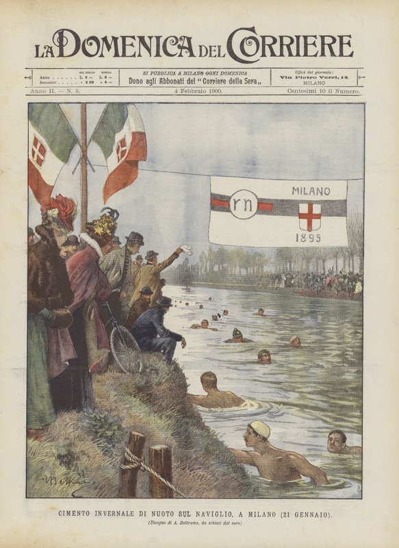 Cimento Invernale Di Nuoto Sul Naviglio, Milano (21. ledna) od Achille Beltrame