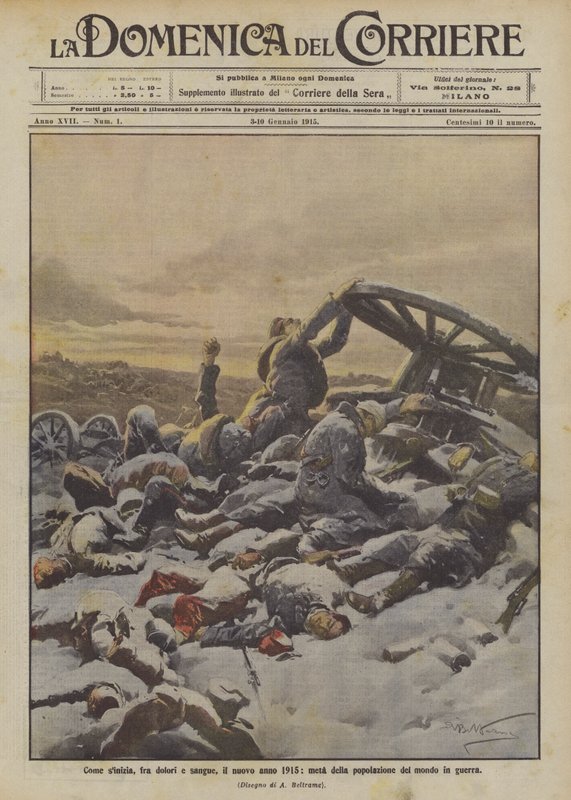 Jako sinitia, mezi bolestí a krví, nový rok 1915, polovina světové populace ve válce od Achille Beltrame