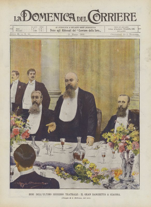 Ozvěny posledního divadelního úspěchu, Velká hostina v Giacose od Achille Beltrame