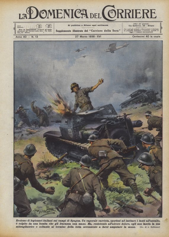 Hrdinství italských legionářů na španělských polích od Achille Beltrame