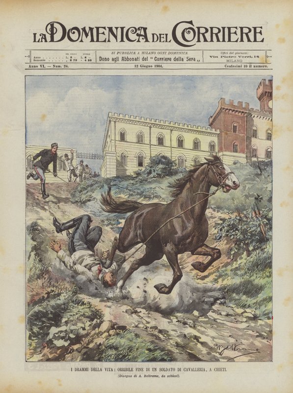 Dramata života, Hrozný konec vojáka kavalérie, v Chieti od Achille Beltrame