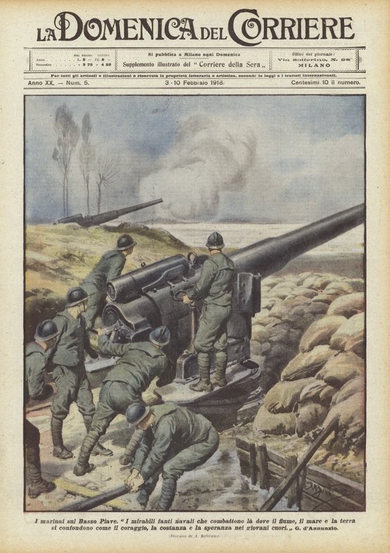 Námořníci na Dolní Piavě od Achille Beltrame