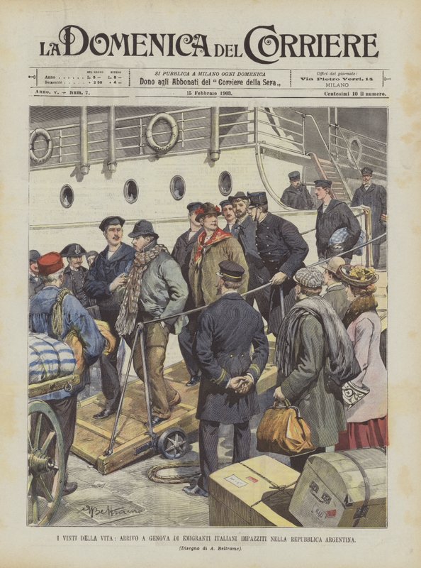 Losers Of Life, Příjezd do Janova italských emigrantů šílených v Argentinské republice od Achille Beltrame