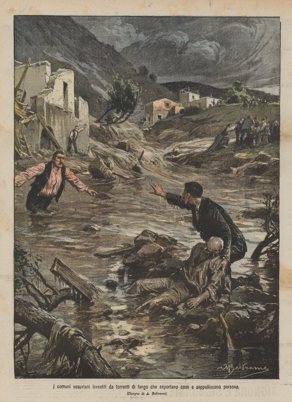 Vesuvské obce zasáhly přívaly bahna, které odnesly domy a pohřbily lidi od Achille Beltrame