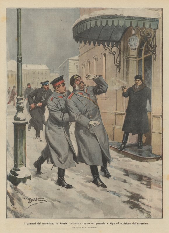 Tragédie terorismu v Rusku, útok na generála v Rize a zabití vraha od Achille Beltrame