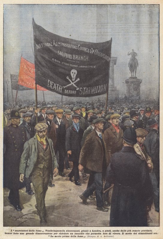 Hladoví demonstranti od Achille Beltrame