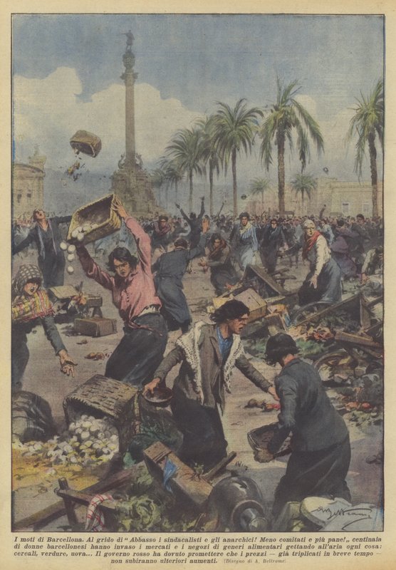 Barcelonské nepokoje od Achille Beltrame