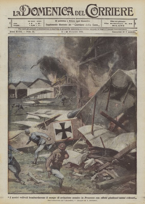 Naše letadla bombardovala nepřátelské letiště v Proseccu s účinky, které byly vyhodnoceny jako velmi účinné. od Achille Beltrame